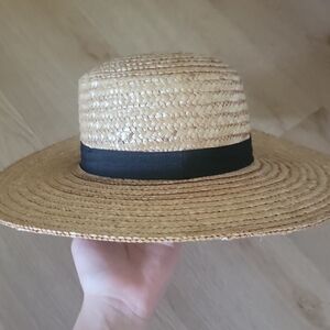 Classic Straw Hat with Black Band